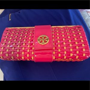 Tory Burch Basket Weave Clutch NWOT